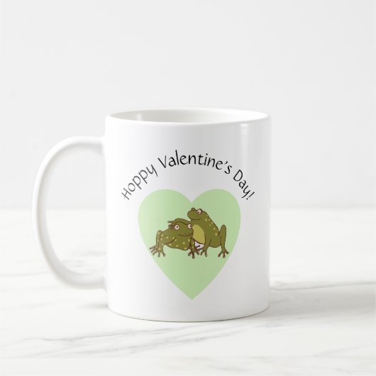 Hoppy Happy Valentines Day Niedliche Frösche in Li Kaffeetasse (Links)