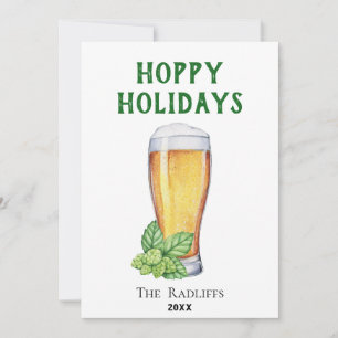 Hoppy Holidays Bierglas Flat Holiday Card Feiertagskarte