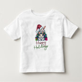 Hoppy Holiday's Bunnies Weihnachtsmatching Family Kleinkind T-shirt (Vorderseite)