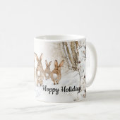Hoppy Holidays Bunny Rabbit Winter Snow Kaffeetasse (VorderseiteRechts)