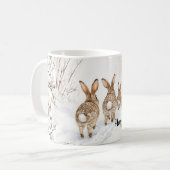 Hoppy Holidays Bunny Rabbit Winter Snow Kaffeetasse (Vorderseite Links)