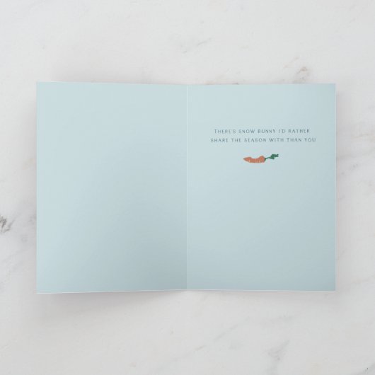 Hoppy Holidays Bunny & Snowman Grußkarte Karte (Innenseite)