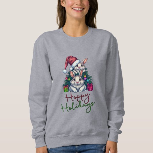 Hoppy Holiday's Christmas Bunnies Sweatshirt (Vorderseite)