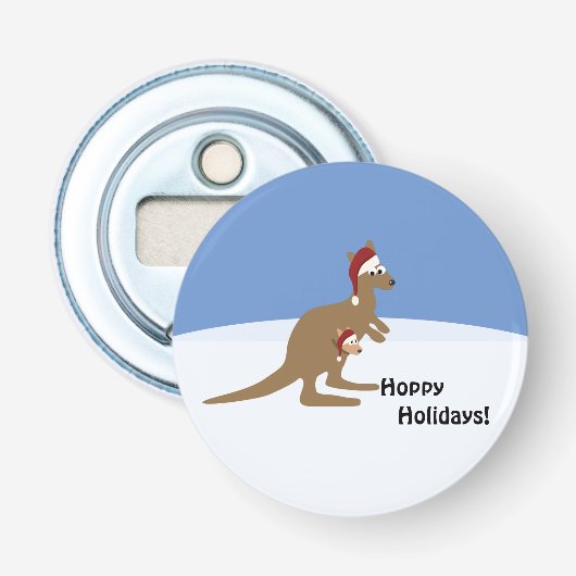 Hoppy Holidays Christmas Kangaroo Flaschenöffner (Vorderseite)
