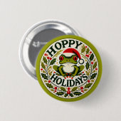 Hoppy Holidays Frohen Weihnachten Button (Vorne & Hinten)