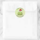 Hoppy Holidays Frozen Weihnachtskleber personalisi Runder Aufkleber (Tasche)