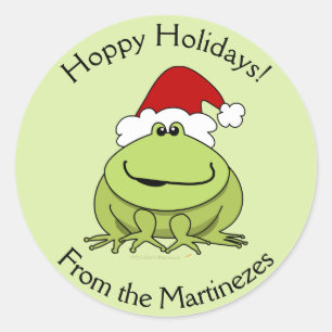 Hoppy Holidays Frozen Weihnachtskleber personalisi Runder Aufkleber