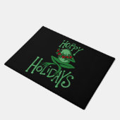 Hoppy Holidays Funny Christmas Frog Fußmatte (Schrägansicht)