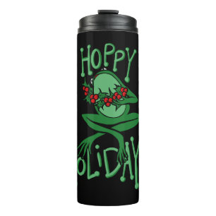 Hoppy Holidays Funny Christmas Frog Thermosbecher