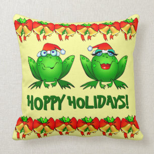 Hoppy Holidays Niedlich Weihnachtsfrosch Kissen