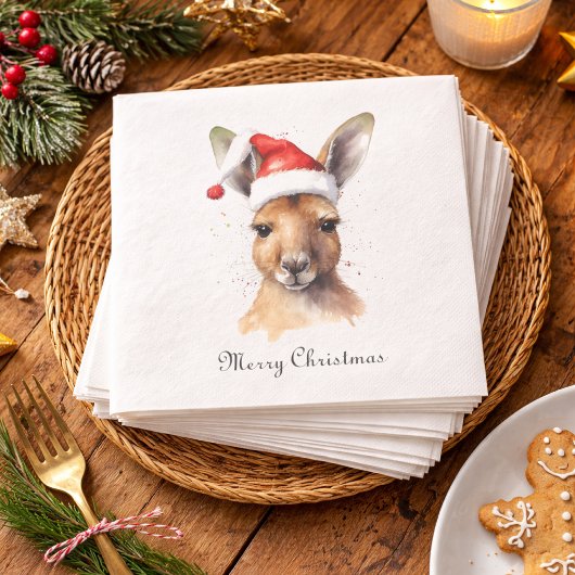 Hoppy Holidays, Weihnachten Kangaroo Brauch Serviette