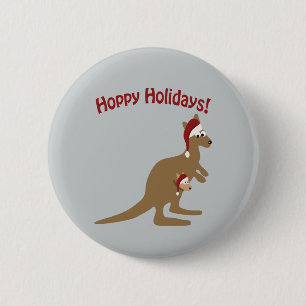 Hoppy Holidays - Weihnachten Kangaroo Button