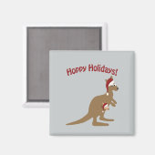 Hoppy Holidays - Weihnachten Kangaroo Magnet (Vorderseite/Rückseite)