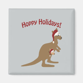 Hoppy Holidays - Weihnachten Kangaroo Magnet