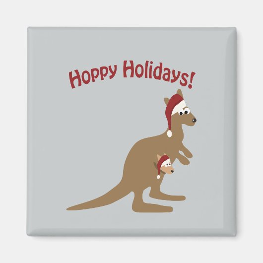 Hoppy Holidays - Weihnachten Kangaroo Magnet (Vorne)