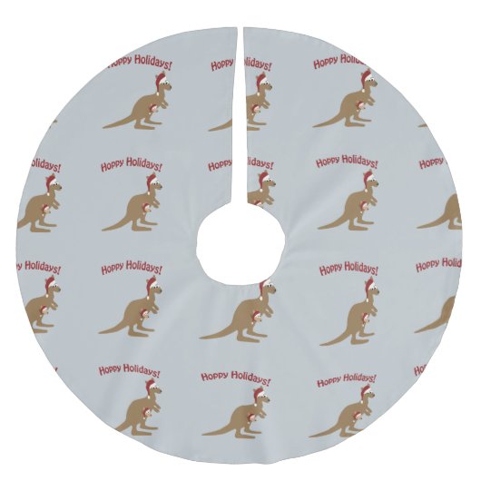 Hoppy Holidays - Weihnachten Kangaroo Polyester Weihnachtsbaumdecke (Vorderseite)