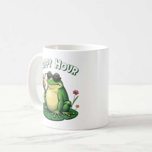 Hoppy Hour - Funny Frog Drinks Kaffeetasse (Vorderseite Links)