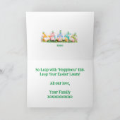 "Hoppy" Leap Year Oster Gnomes Bunnies Frogs Eggs Karte (Innenseite)