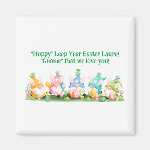 "Hoppy" Leap Year Oster Gnomes Bunnies Frogs Eggs Magnet