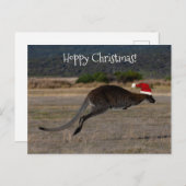 Hoppy Merry Christmas Kangaroo Rote Weihnachtsmann Postkarte (Vorne/Hinten)