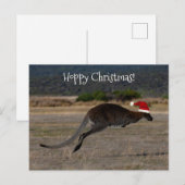 Hoppy Merry Christmas Kangaroo Rote Weihnachtsmann Postkarte (Vorne/Hinten)