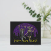 Hoppy Mew Year Postcard Postkarte (Stehend Vorderseite)