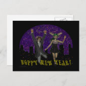 Hoppy Mew Year Postcard Postkarte (Vorne/Hinten)