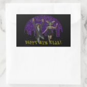 Hoppy Mew Year Rectangle Aufkleber (Tasche)