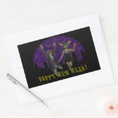 Hoppy Mew Year Rectangle Aufkleber (Umschlag)