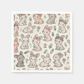 Hoppy Moments: Bunny Baby Shower Paper Napkins Serviette (Vorderseite)