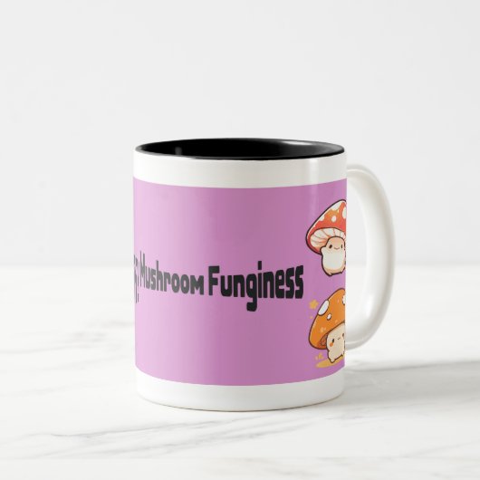 Hoppy Mushroom Fungness Zweifarbige Tasse (VorderseiteRechts)
