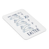 Hoppy Oaster Blue Rabbit Hare Simple Zeichnend Nie Magnet (Rechte Seite)