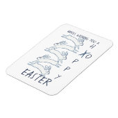 Hoppy Oaster Blue Rabbit Hare Simple Zeichnend Nie Magnet (Linke Seite)