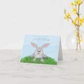 Hoppy Oaster Bunny Card Karte (Gelbe Blume)