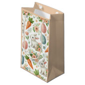 Hoppy Oaster - Bunny & Carrot Geschenktasche Kleine Geschenktüte (Vorderseite Schrägansicht)