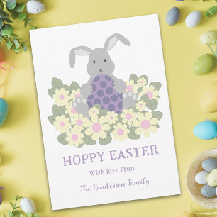 Hoppy Oaster Bunny Floral Feiertagskarte