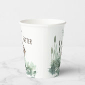 Hoppy Oaster Bunny Floral Watercolor Grüße Pappbecher (Rechts)