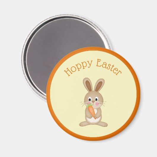 Hoppy Oaster Bunny mit Carrot Magnet (Vorderseite/Rückseite)