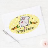Hoppy Oaster Bunny mit Carrots Ovaler Aufkleber (Umschlag)