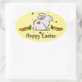 Hoppy Oaster Bunny mit Carrots Ovaler Aufkleber (Tasche)