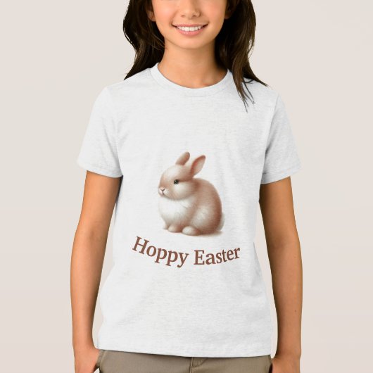 Hoppy Oaster Bunny | Niedlicher Osterlauf für Kind Tri-Blend Shirt (Vorderseite)