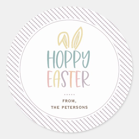 Hoppy Oaster Bunny Oars Classic Round Sticker (Vorderseite)