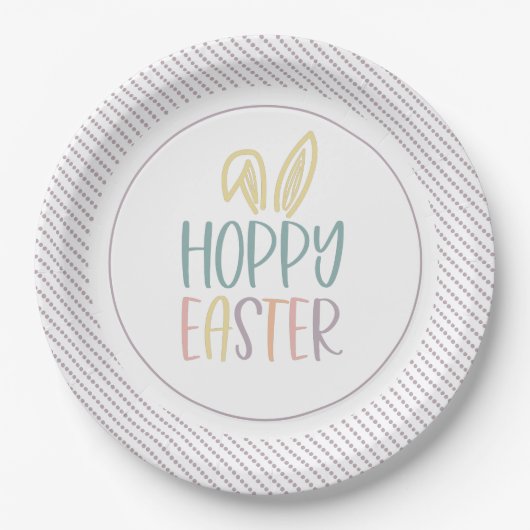 Hoppy Oaster Bunny Oars Papierplatte Pappteller (Vorderseite)