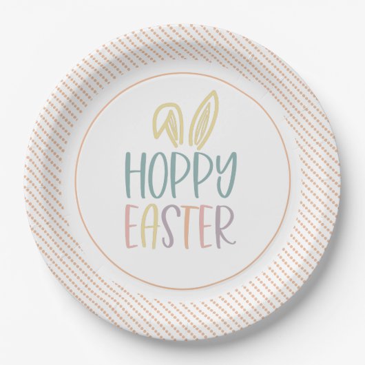 Hoppy Oaster Bunny Oars Papierplatte Pappteller (Vorderseite)