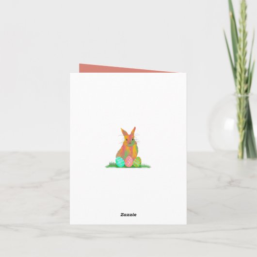 Hoppy Oaster Bunny und Eier Blüte Karte (Rückseite)