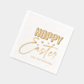 Hoppy Oaster Calligraphy Script Personalisiert Nam Servietten Mit Folie (Links)