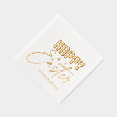 Hoppy Oaster Calligraphy Script Personalisiert Nam Servietten Mit Folie (Rechts)