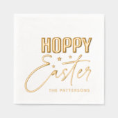 Hoppy Oaster Calligraphy Script Personalisiert Nam Servietten Mit Folie (Vorderseite)