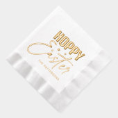 Hoppy Oaster Calligraphy Script Personalisiert Nam Servietten Mit Folie (Rechts)