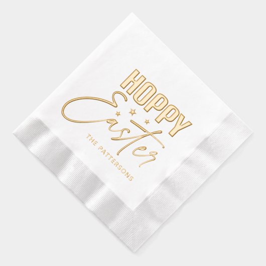 Hoppy Oaster Calligraphy Script Personalisiert Nam Servietten Mit Folie (Rechts)